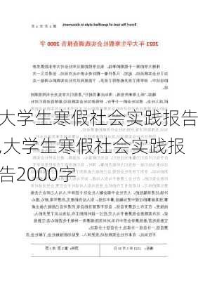 大学生寒假社会实践报告,大学生寒假社会实践报告2000字