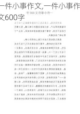 一件小事作文,一件小事作文600字