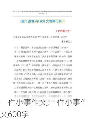 一件小事作文,一件小事作文600字