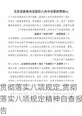 贯彻落实八项规定,贯彻落实八项规定精神自查报告