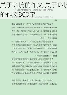 关于环境的作文,关于环境的作文800字