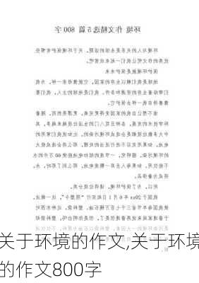 关于环境的作文,关于环境的作文800字