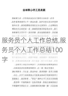 服务员个人工作总结,服务员个人工作总结100字