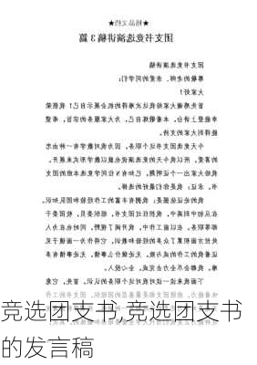 竞选团支书,竞选团支书的发言稿