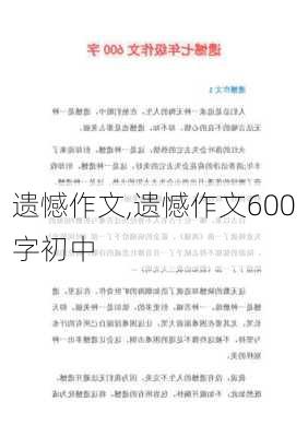 遗憾作文,遗憾作文600字初中