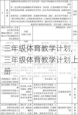 三年级体育教学计划,三年级体育教学计划上册