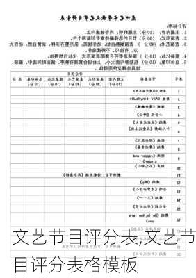 文艺节目评分表,文艺节目评分表格模板