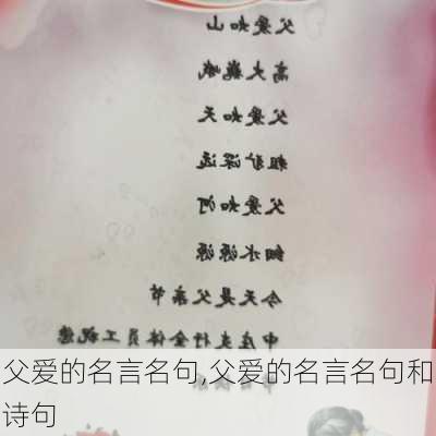 父爱的名言名句,父爱的名言名句和诗句