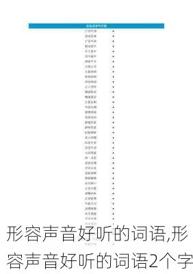 形容声音好听的词语,形容声音好听的词语2个字