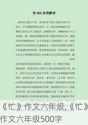 《忙》作文六年级,《忙》作文六年级500字