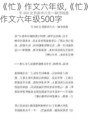 《忙》作文六年级,《忙》作文六年级500字