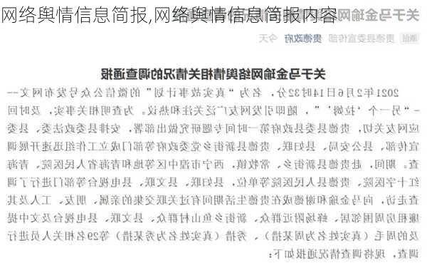 网络舆情信息简报,网络舆情信息简报内容