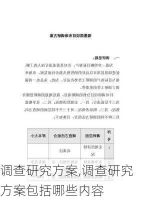 调查研究方案,调查研究方案包括哪些内容