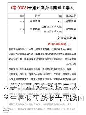 大学生暑假实践报告,大学生暑假实践报告实践内容