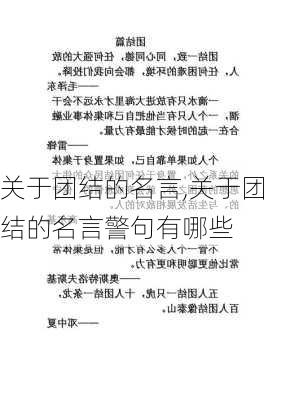 关于团结的名言,关于团结的名言警句有哪些