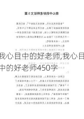 我心目中的好老师,我心目中的好老师450字