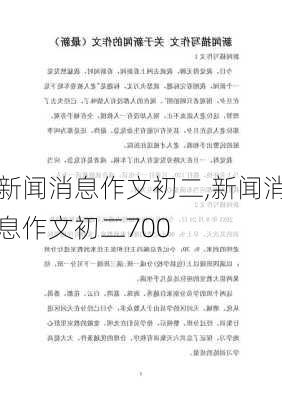 新闻消息作文初二,新闻消息作文初二700