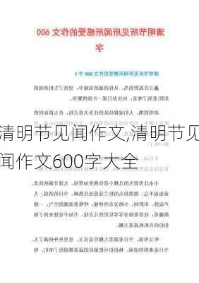 清明节见闻作文,清明节见闻作文600字大全