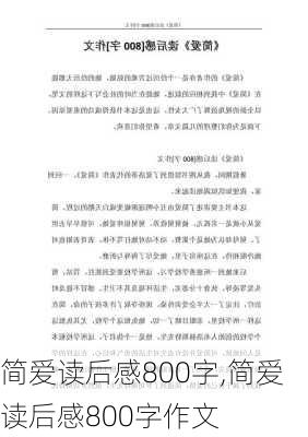 简爱读后感800字,简爱读后感800字作文