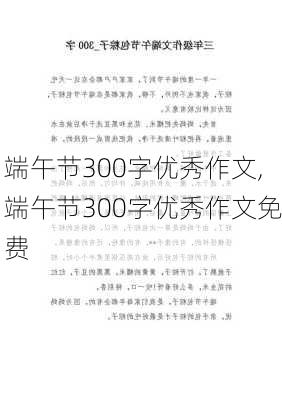 端午节300字优秀作文,端午节300字优秀作文免费