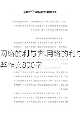 网络的利与弊,网络的利与弊作文800字