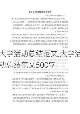 大学活动总结范文,大学活动总结范文500字