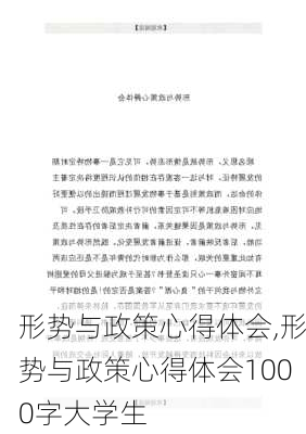 形势与政策心得体会,形势与政策心得体会1000字大学生