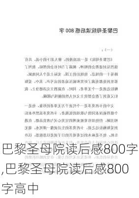 巴黎圣母院读后感800字,巴黎圣母院读后感800字高中