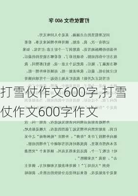 打雪仗作文600字,打雪仗作文600字作文