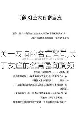 关于友谊的名言警句,关于友谊的名言警句简短