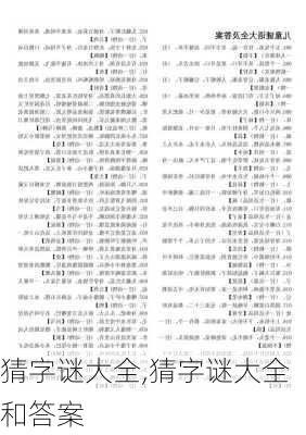 猜字谜大全,猜字谜大全和答案