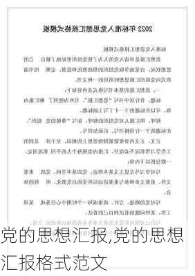 党的思想汇报,党的思想汇报格式范文