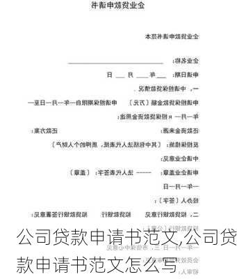 公司贷款申请书范文,公司贷款申请书范文怎么写