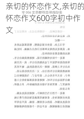 亲切的怀恋作文,亲切的怀恋作文600字初中作文