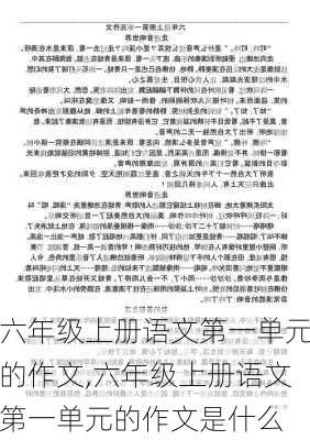 六年级上册语文第一单元的作文,六年级上册语文第一单元的作文是什么