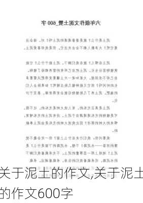 关于泥土的作文,关于泥土的作文600字