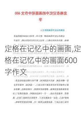 定格在记忆中的画面,定格在记忆中的画面600字作文