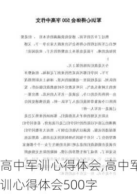 高中军训心得体会,高中军训心得体会500字