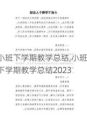 小班下学期教学总结,小班下学期教学总结2023