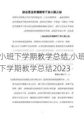 小班下学期教学总结,小班下学期教学总结2023