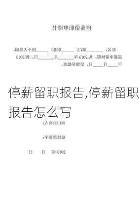 停薪留职报告,停薪留职报告怎么写