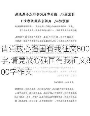 请党放心强国有我征文800字,请党放心强国有我征文800字作文