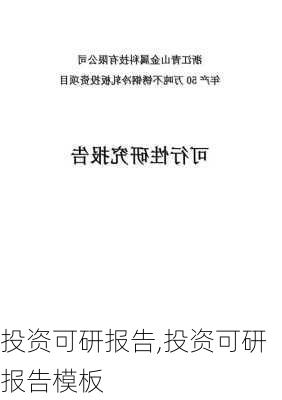 投资可研报告,投资可研报告模板