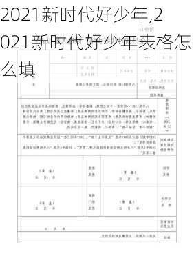 2021新时代好少年,2021新时代好少年表格怎么填