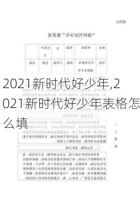 2021新时代好少年,2021新时代好少年表格怎么填