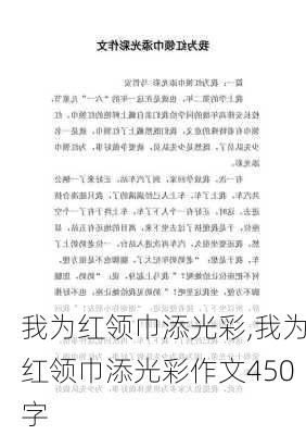 我为红领巾添光彩,我为红领巾添光彩作文450字