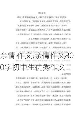 亲情 作文,亲情作文800字初中生优秀作文