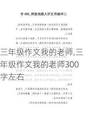 三年级作文我的老师,三年级作文我的老师300字左右