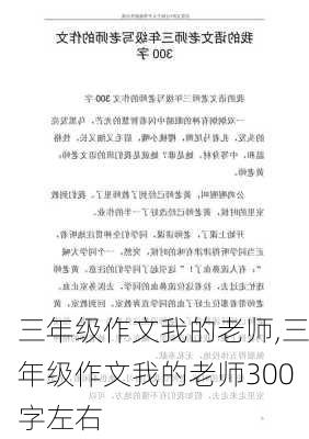 三年级作文我的老师,三年级作文我的老师300字左右