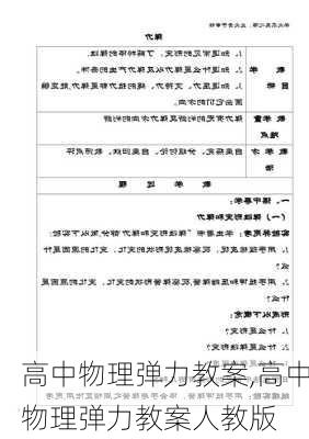 高中物理弹力教案,高中物理弹力教案人教版